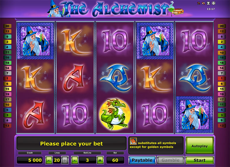 Игровой автомат на деньги «The Alchemist» в казино Вулкан