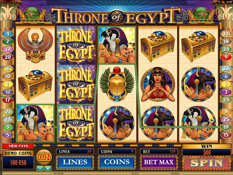 Онлайн слот «Throne of Egypt» на зеркале клуба Вулкан